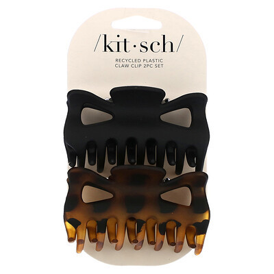 Kitsch, Large Claw Clips, Black & Tort, 2pc Set | iHerb