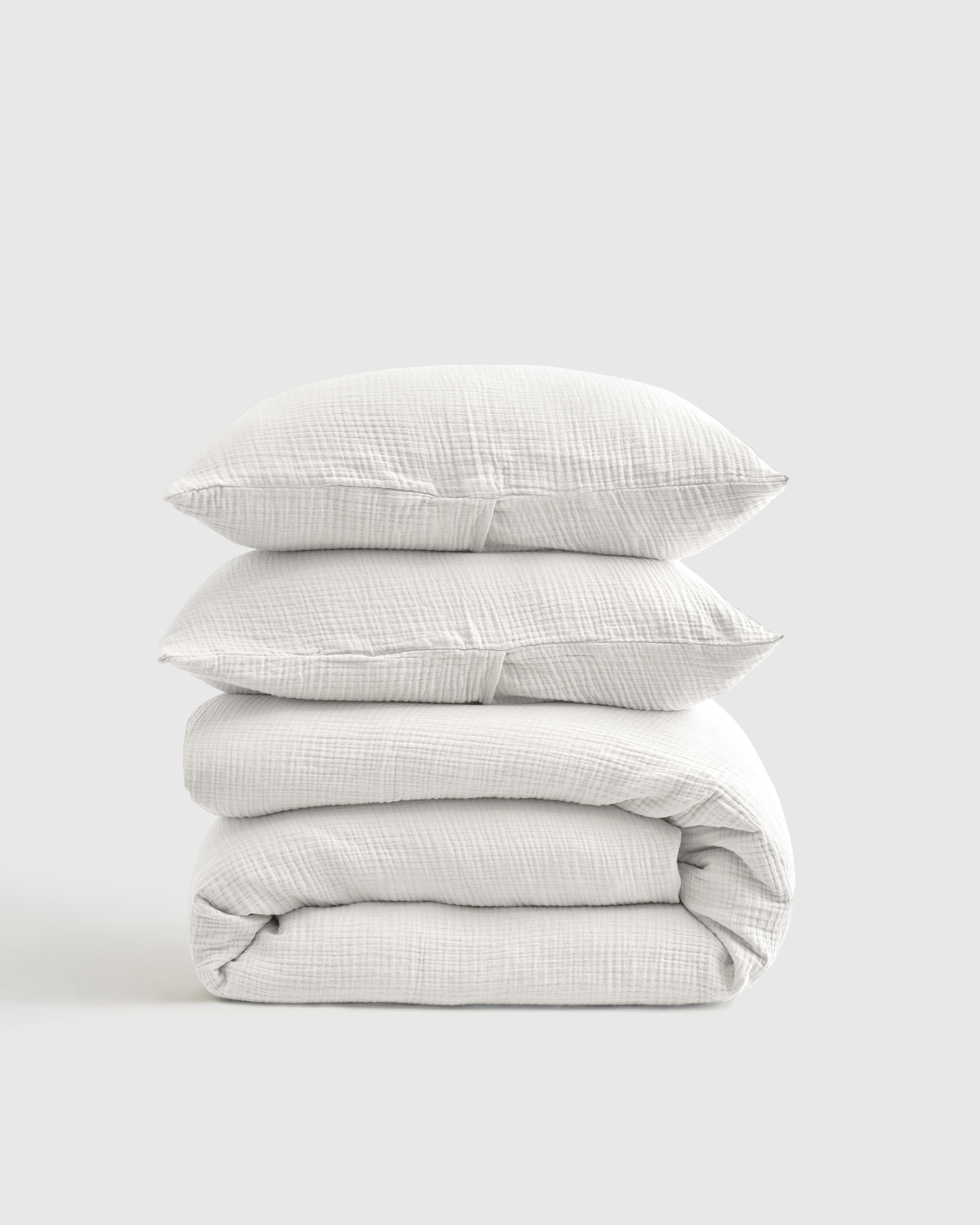 Quince | Organic Airy Gauze Dream Quilt Set in White, Size Twin, Cotton | Quince