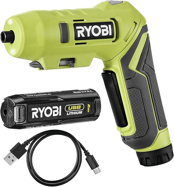 Ryobi ONE+ Cordless Screwdriver with Swivel Handle 4V (1x 2.0Ah) | Amazon (US)