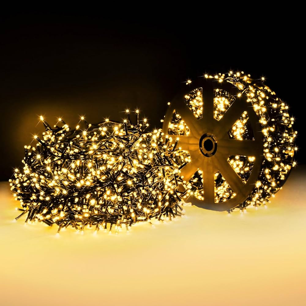 Areker 82ft 1000LED Christmas Lights Outdoor Indoor, Green Wire Christmas String Lights Plug in, ... | Amazon (US)