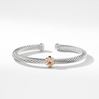 Renaissance Station Bracelet with Pink Tourmaline, Rhodolite Garnet and 14K Yellow Gold | David Yurman