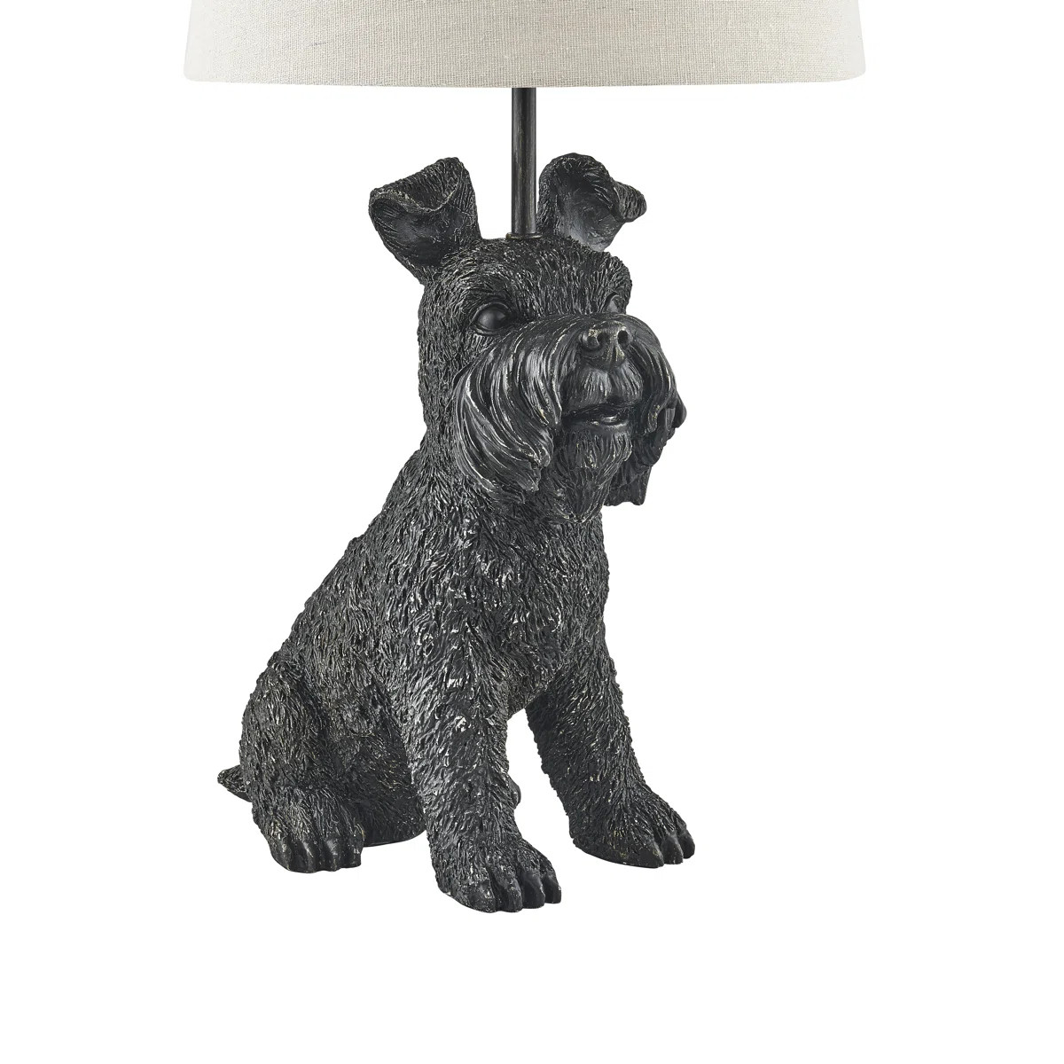 23.5"H Black Resin Schnauzer Table Lamp With Shade | Wayfair North America
