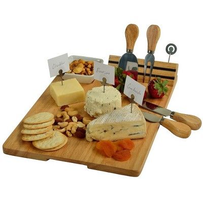 Picnic at Ascot Personalized Engraved Hardwood Board for Cheese & Appetizers - Includes 4 Cheese ... | Target