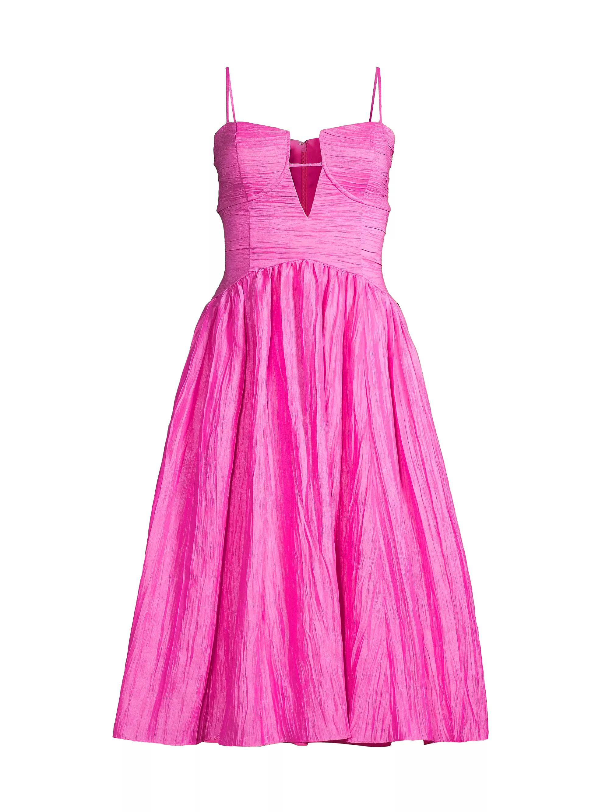 Shop Liv Foster Crinkle A-Line Midi-Dress | Saks Fifth Avenue | Saks Fifth Avenue