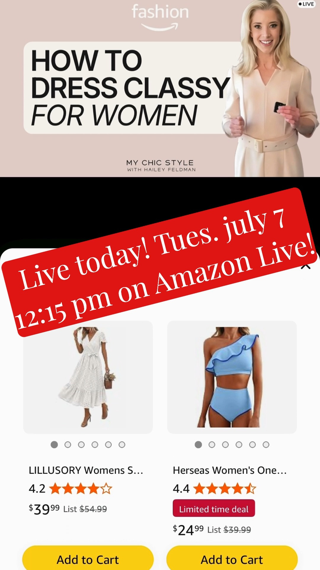 See you soon! Join: https://www.amazon.com/live/broadcast/eea37539-46dd-42bf-8c28-74898a6c5857?linkCode=ilv&ref_=social&tag=haileyfeldman-20

#LTKdayinmylife #LTKstorytime #LTKSaleAlert