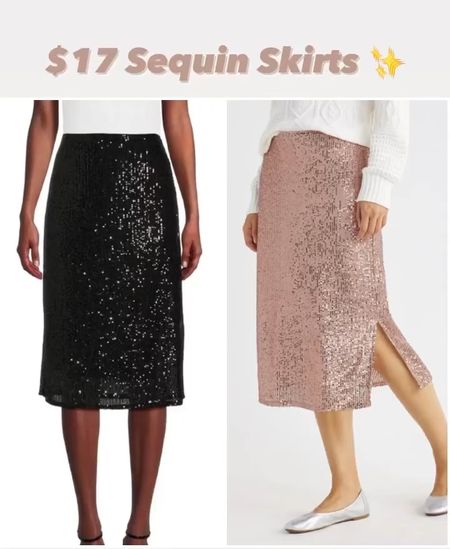 NEW $17 sequin skirts from Walmart!!! So so perfect for the holidays! Holiday outfit. Holiday skirt. 

#LTKHolidaySale #LTKparties #LTKHoliday