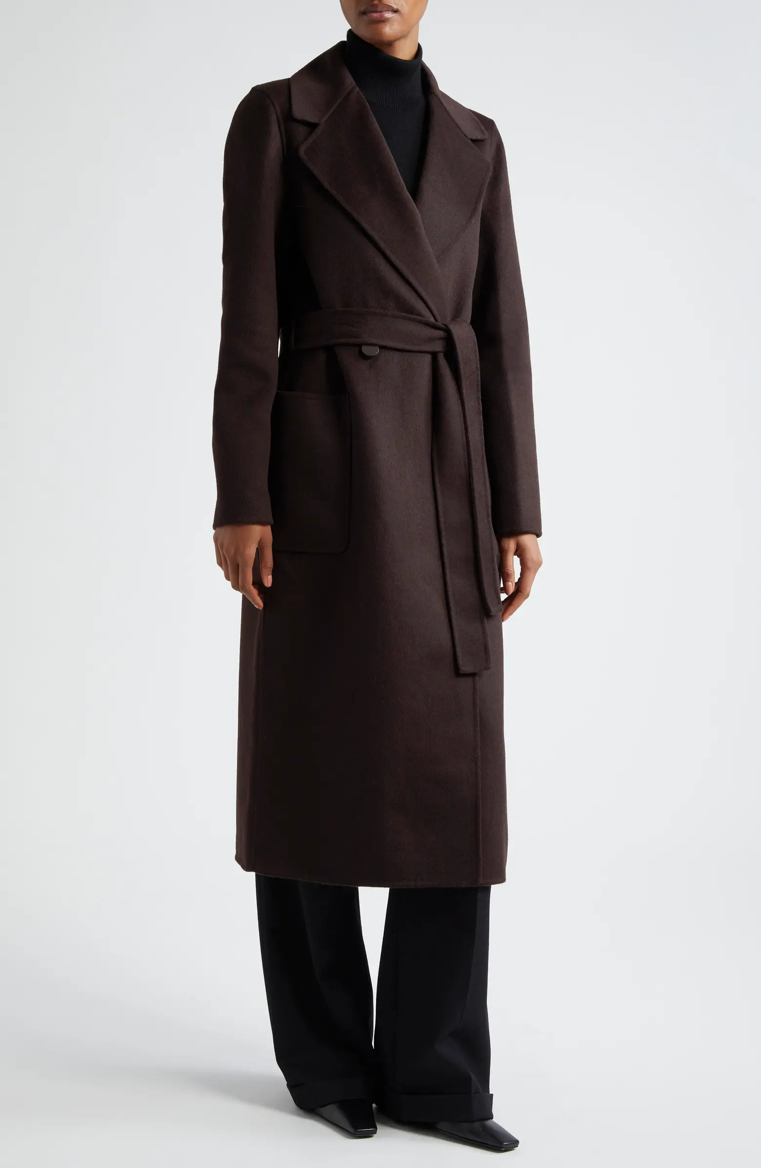 Lucia Tie Waist Wool Blend Coat | Nordstrom
