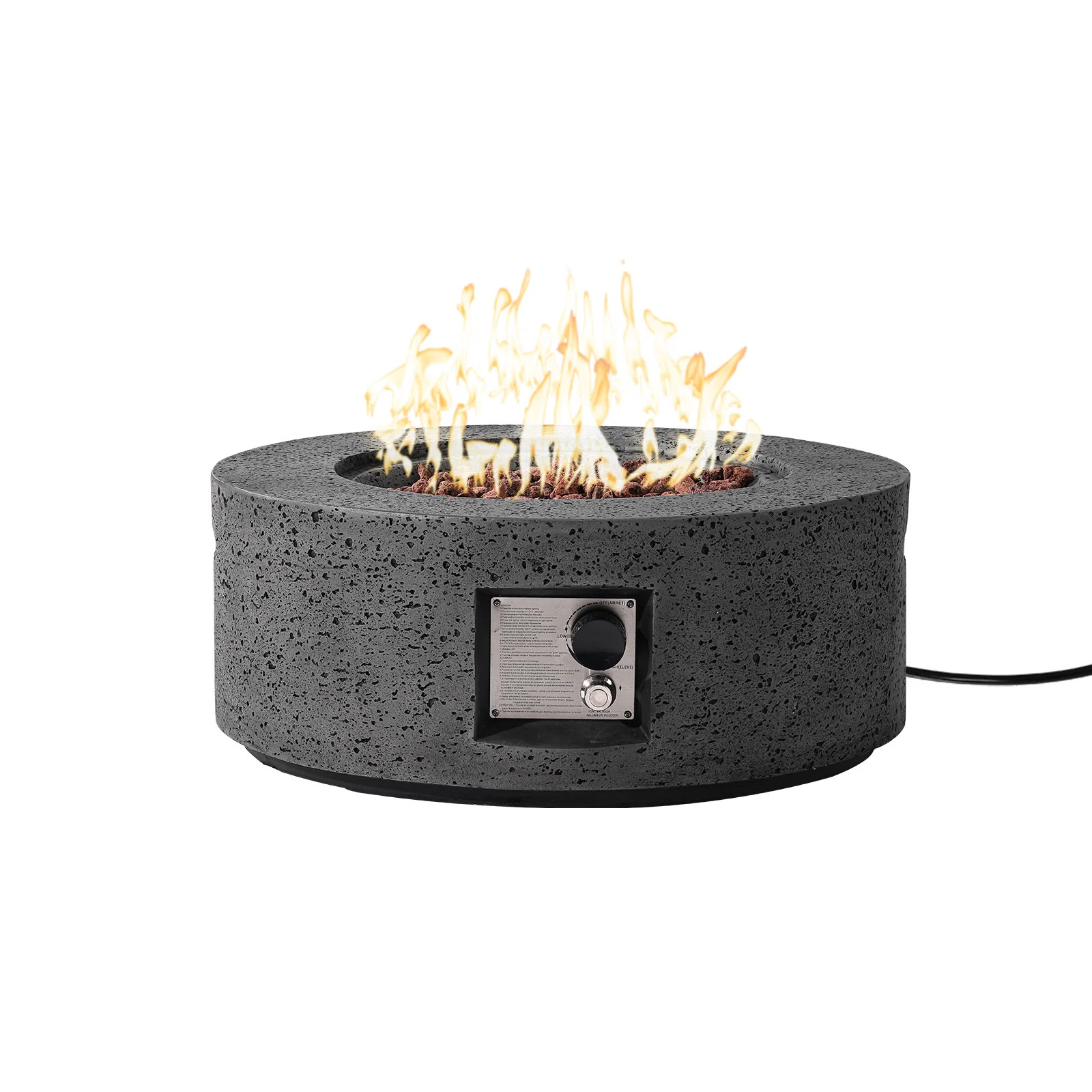 Czinege Round Concrete Propane Fire Pit Table | Wayfair North America