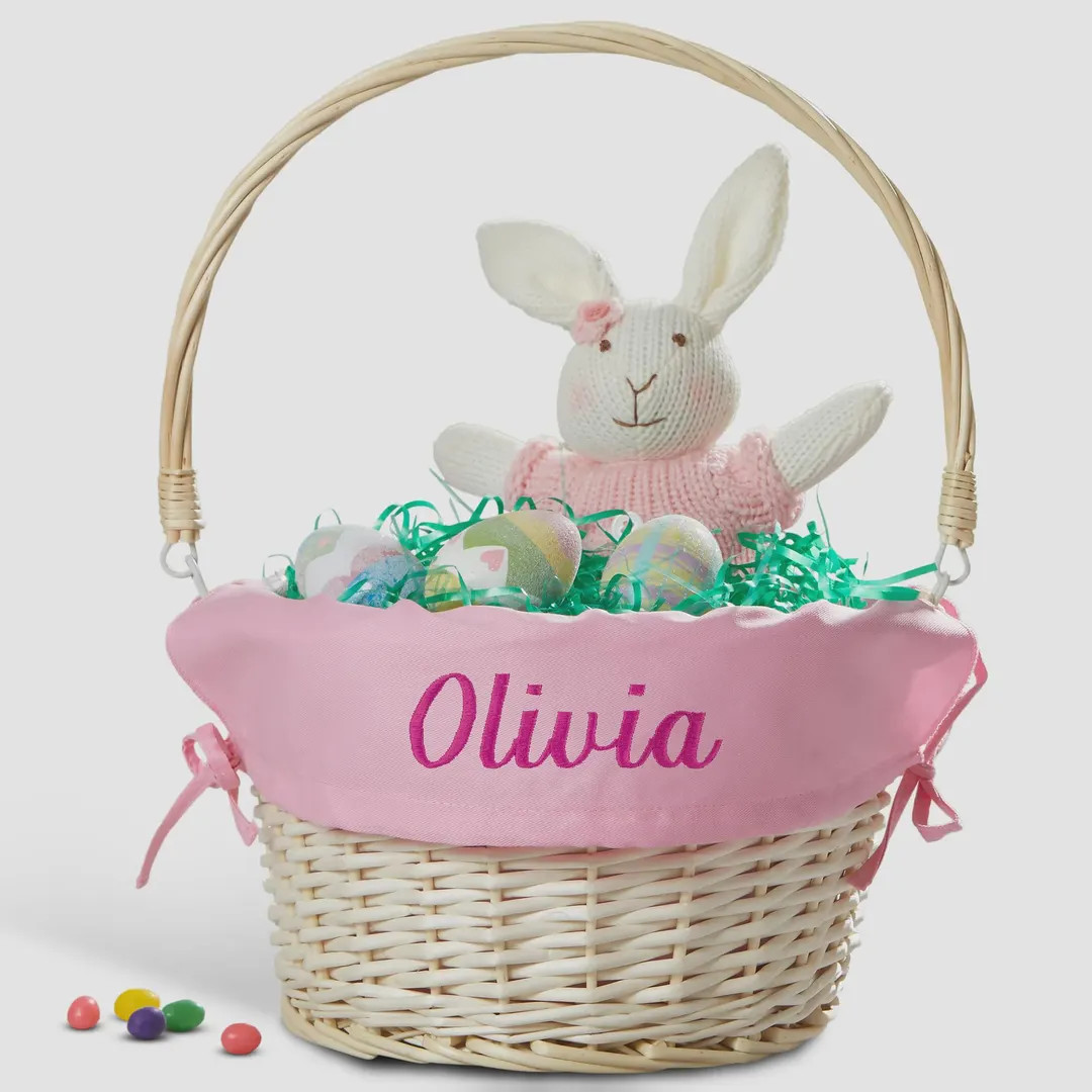 Personalized Light Pink Easter Basket – Custom Willow Easter Basket for Girls – Children's Em... | Etsy (US)