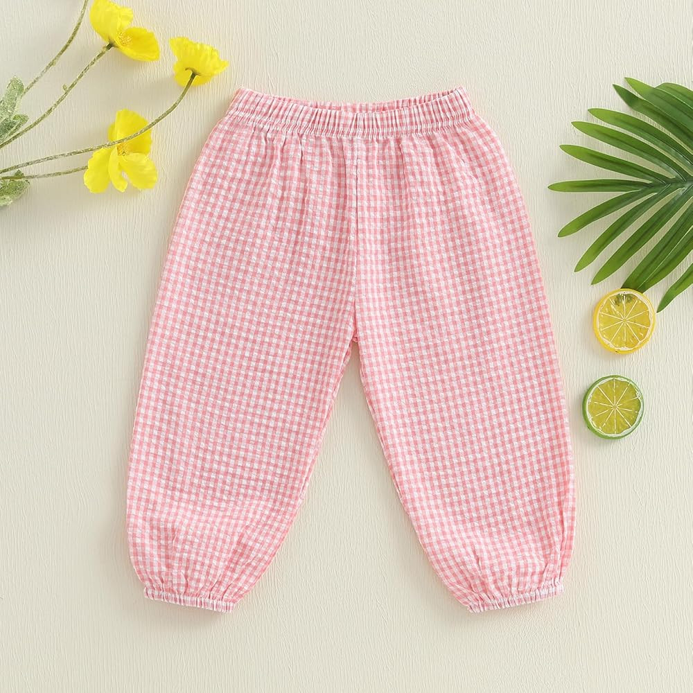 Toddler Checkered Pants Baby Girl Boy Elastic Waist Jogger Pants Kids Casual Plaid Trousers Infan... | Amazon (US)