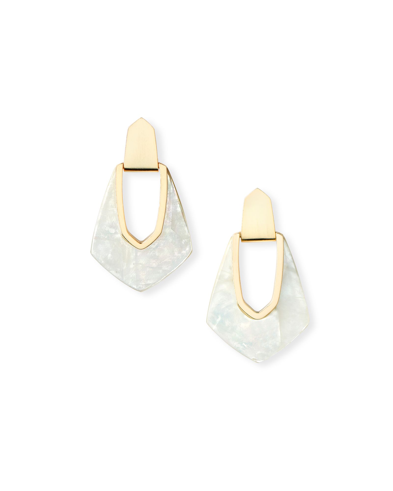 Kensley Gold Hoop Earrings in Ivory Pearl | Kendra Scott