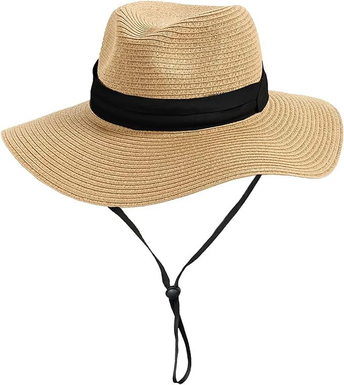 Girls Floppy Beach-Hat Wide-Brim - Summer Travel Straw-Sun-Hat for Kids 9 to 18 Years | Amazon (US)