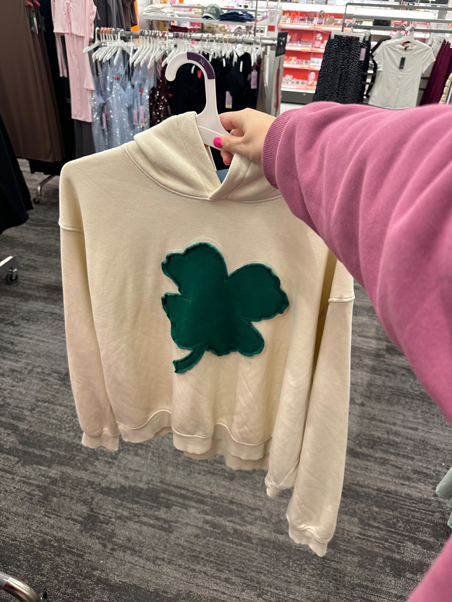 Love this cute cream Saint Patrick’s Day clover hoodie! Priced at $30 & ranges from sizes XXS-3X! So cute & comfy!

#LTKActive #LTKKids #LTKvlog