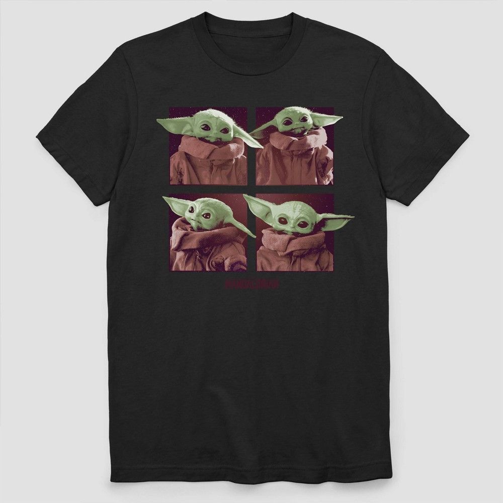 Men's Star Wars The Mandalorian Child Short Sleeve Graphic T-Shirt - Black XL | Target