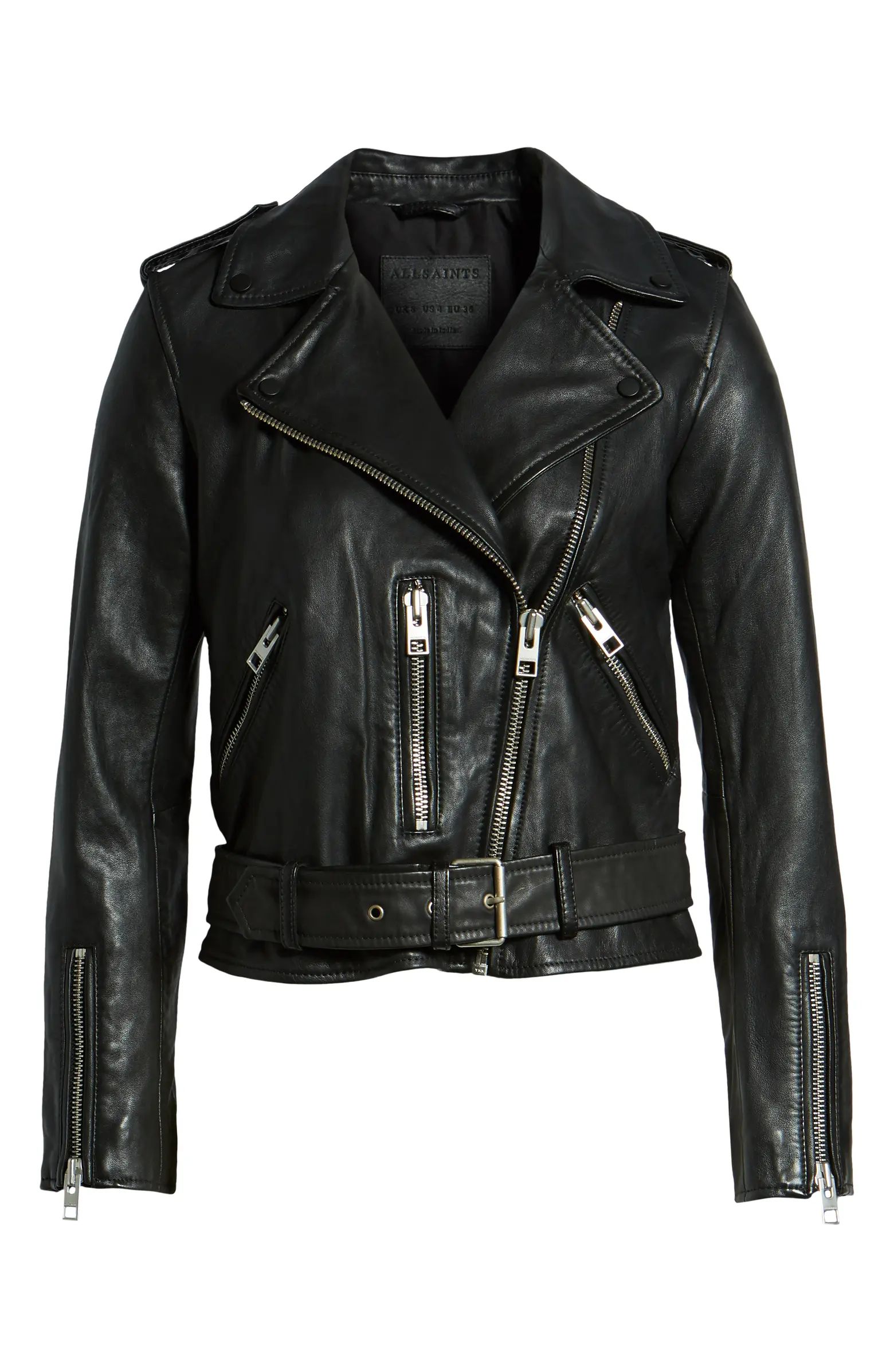 AllSaints Balfern Leather Biker Jacket | Nordstrom | Nordstrom