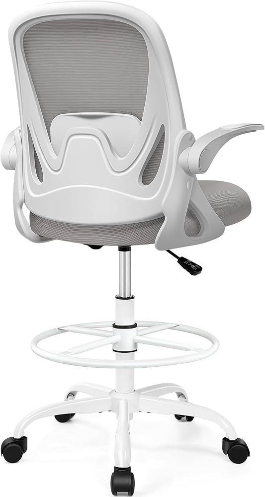 Drafting Chair Tall Office Chair with Flip-up Armrests, Adjustable Height, and Enhanced Lumbar Su... | Amazon (US)