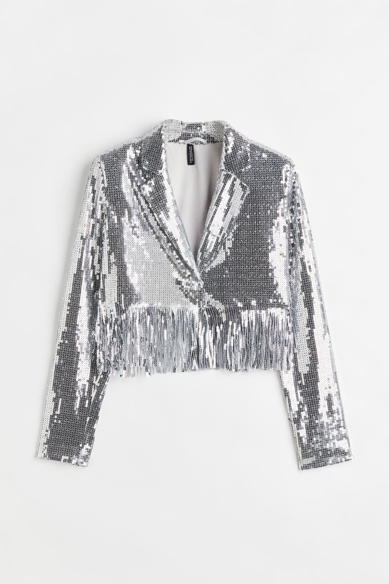 Fringe-trimmed Sequined Jacket | H&M (US + CA)