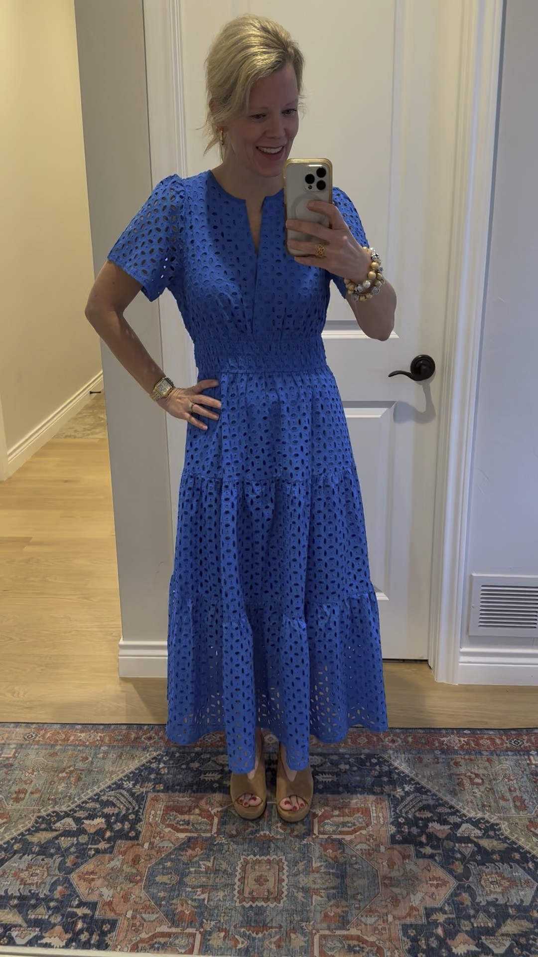 
To me, this is pretty much the perfect spring and summer dress! I think Maxi dresses are so flattering on all body types. This one is no different. The silhouette is beautiful! Love the V-neck. It’s not too high or too low. The flutter sleeves are gorgeous and I love the tiered waist. I bought my usual size small and it fits perfectly! You cannot beat the price! 
Highly recommend this beautiful dress!

#LTKSeasonal #LTKParties #LTKWatchNow