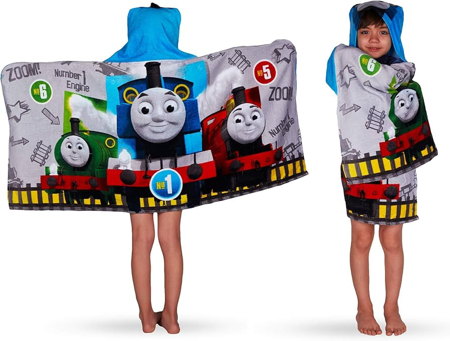 Thomas And Friends Bath/Pool/Beach Soft Cotton Terry Hooded Towel Wrap, 24" x 50", Thomas And Fri... | Amazon (US)