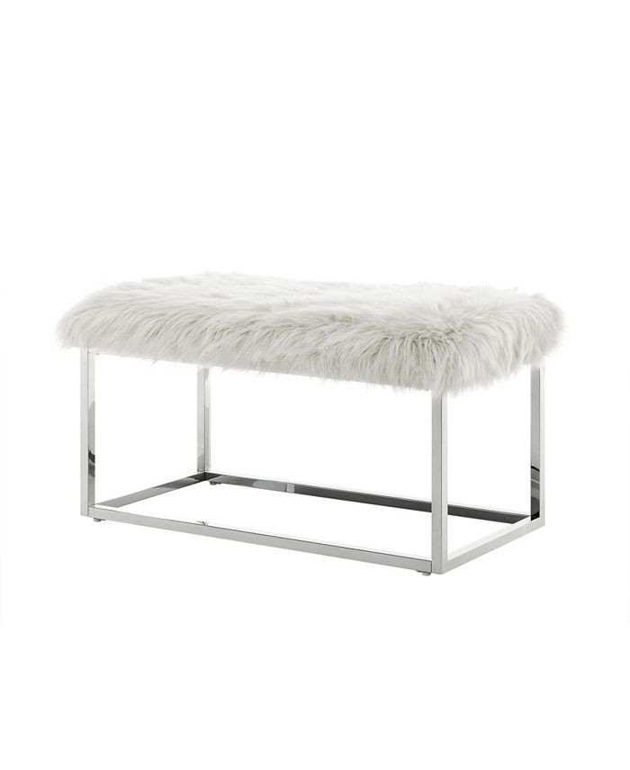 INSPIRED HOME Monet Faux Fur Bench with Metal Frame & Reviews - Furniture - Macy's | Macys (US)