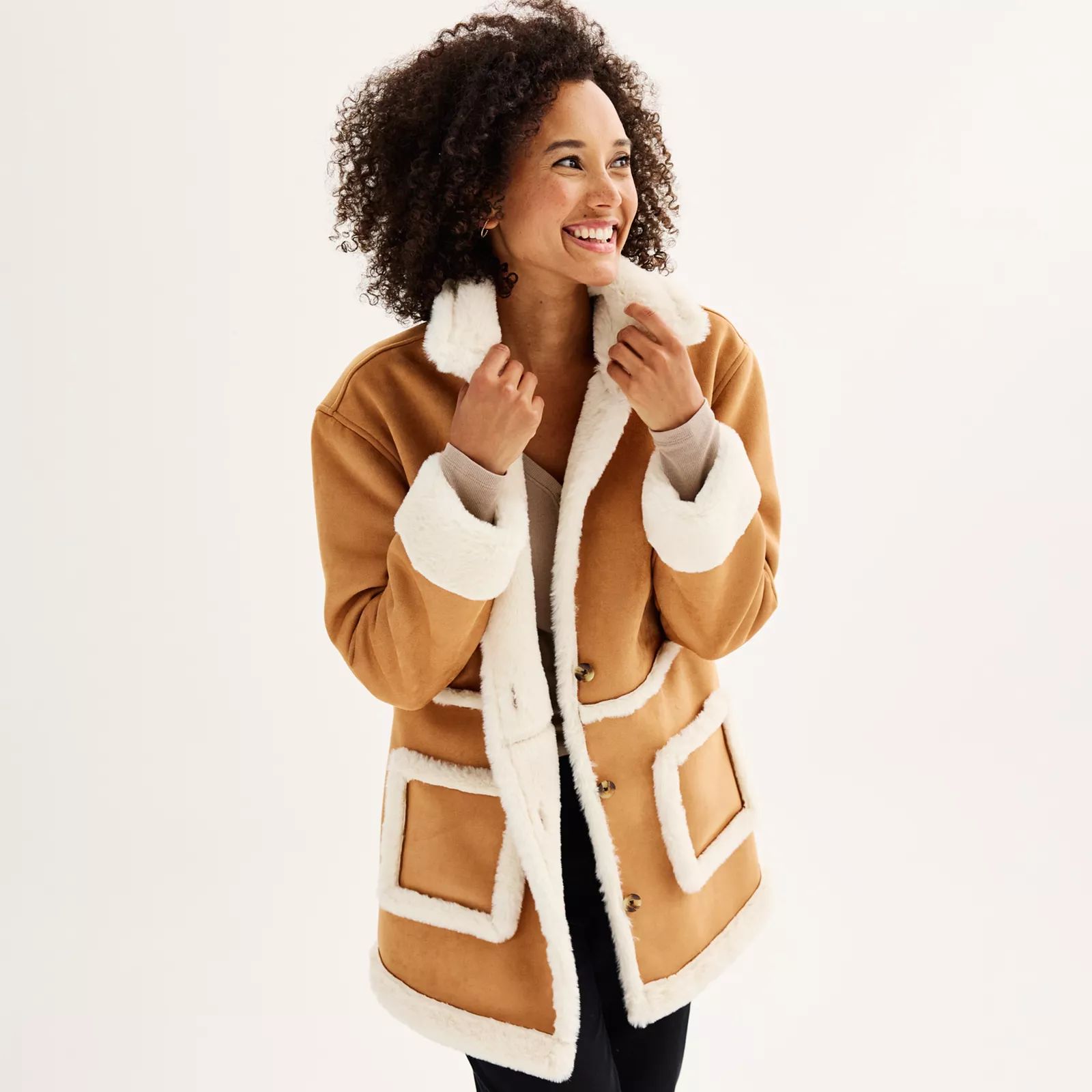 Women's Sonoma Goods For Life® Faux Shearling Jacket | Kohl's