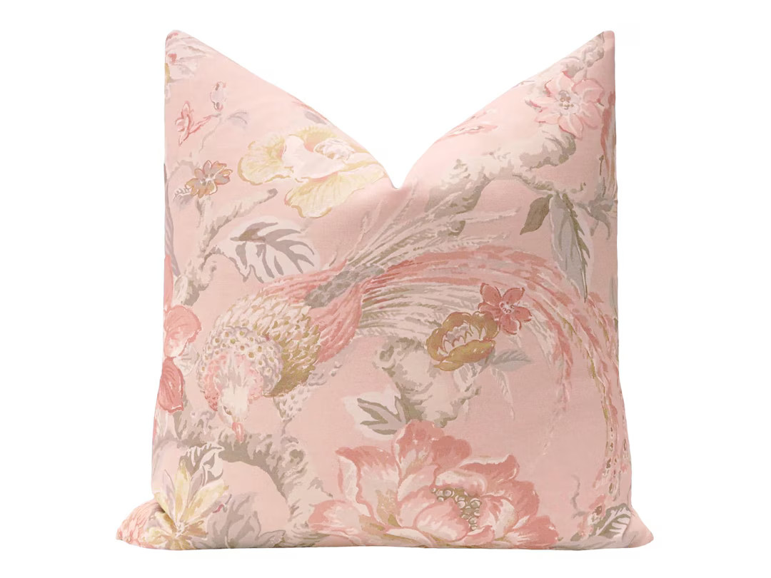Floral Aviary Print // Blush Pillow | Floral Print | Floral Print Pillow | Floral Throw Pillow | ... | Etsy (US)