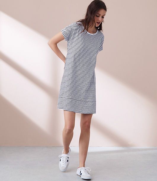 Lou & Grey Striped Garment Dye Cuffed Tee Dress | Lou & Grey (US)