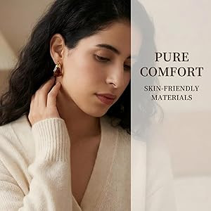Amber Resin Hoop Earrings for Women 14k Gold Plated - Hypoallergenic Chunky Gold Hoops, Lightweig... | Amazon (US)