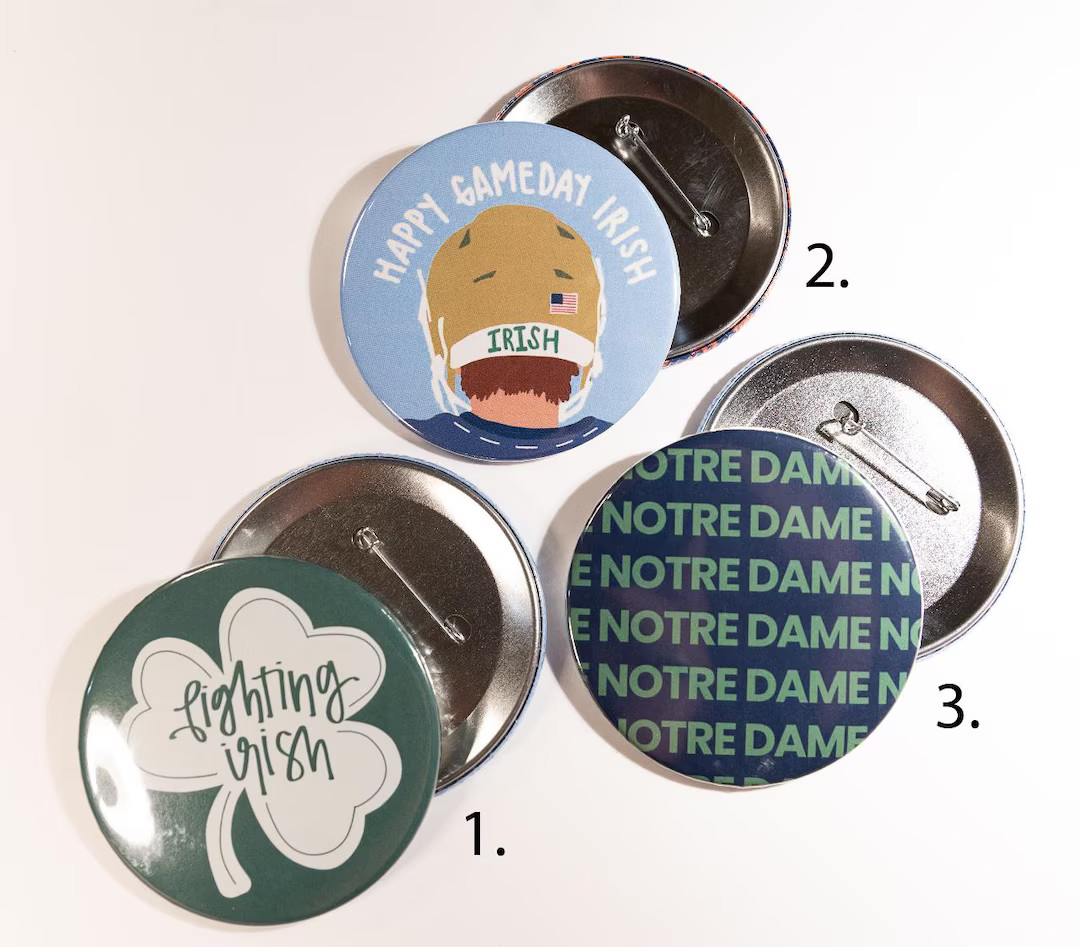 NOTRE DAME Game Day Buttons 3" - Etsy | Etsy (US)