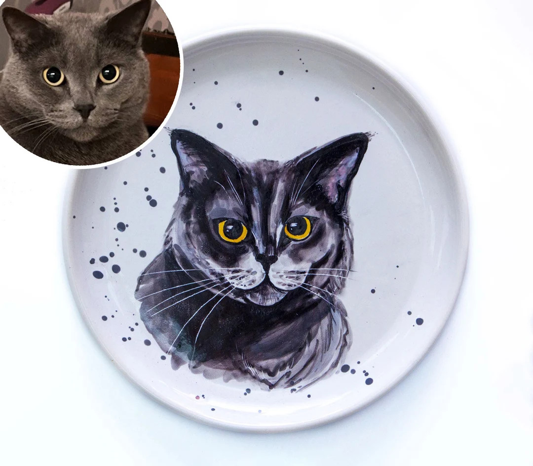 Custom Ceramic Pet Portrait Plate Handmade by Anastasiia Solokha - Etsy | Etsy (US)