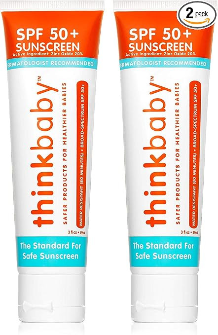 Thinkbaby - SPF 50+ Braod Spectrum Organic Sunscreen - 3 oz - 2 pack | Amazon (US)