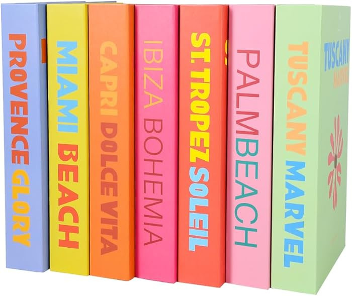 7 Pieces Decorative Books Set Colorful Faux Book Spines, 10.5 x 6.7 * 1.65inches,Creative Nordic ... | Amazon (US)