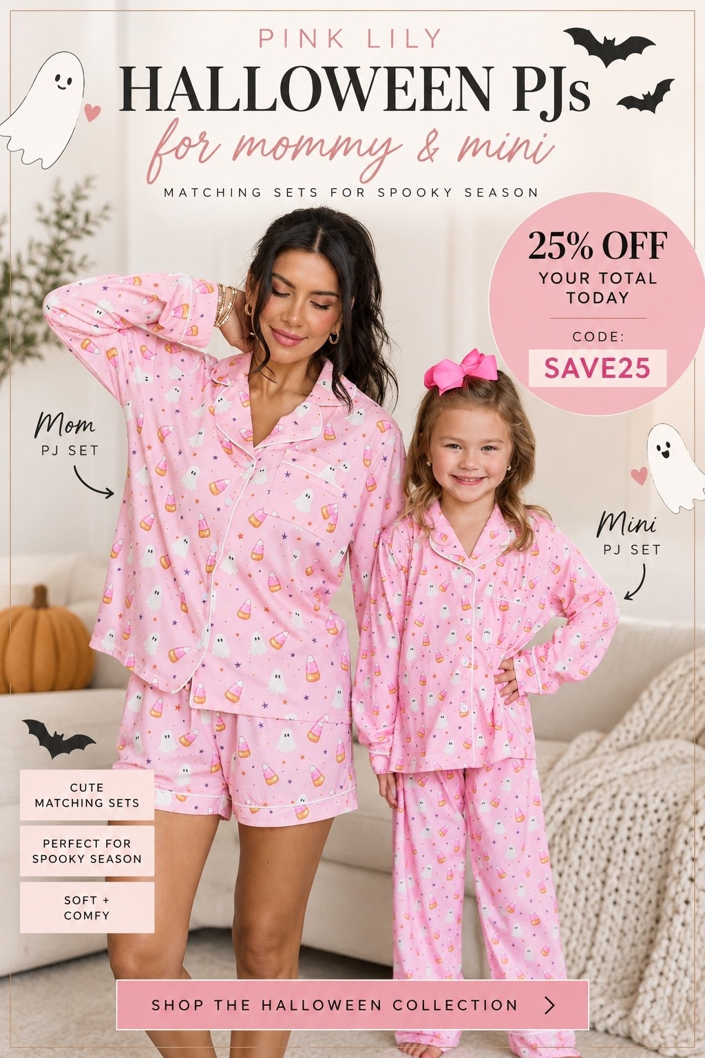 🎃 MOMMY + ME HALLOWEEN PJS 👻🩷

Okay these matching Halloween PJs are TOO cute!! 🎀👻 The sweetest pink ghost + candy corn print for mommy & mini, and they’re perfect for Halloween movie nights, pumpkin carving, or cozy October mornings. 🥹🩷

Even better — Pink Lily is 25% OFF with code SAVE25! 🎃 If you’ve been wanting matching Halloween PJs, grab these while the code is active!

🛍️ Everything is linked below!

LTK hashtags:
#LTKFamily #LTKMom #LTKKids #LTKSeasonal #LTKStyleTip #MommyAndMe #MatchingPajamas #HalloweenPajamas #HalloweenPJs #PinkLily #HalloweenStyle #MomFinds #FallFinds #SpookySeason

#LTKmomlife #LTKKids #LTKSeasonal