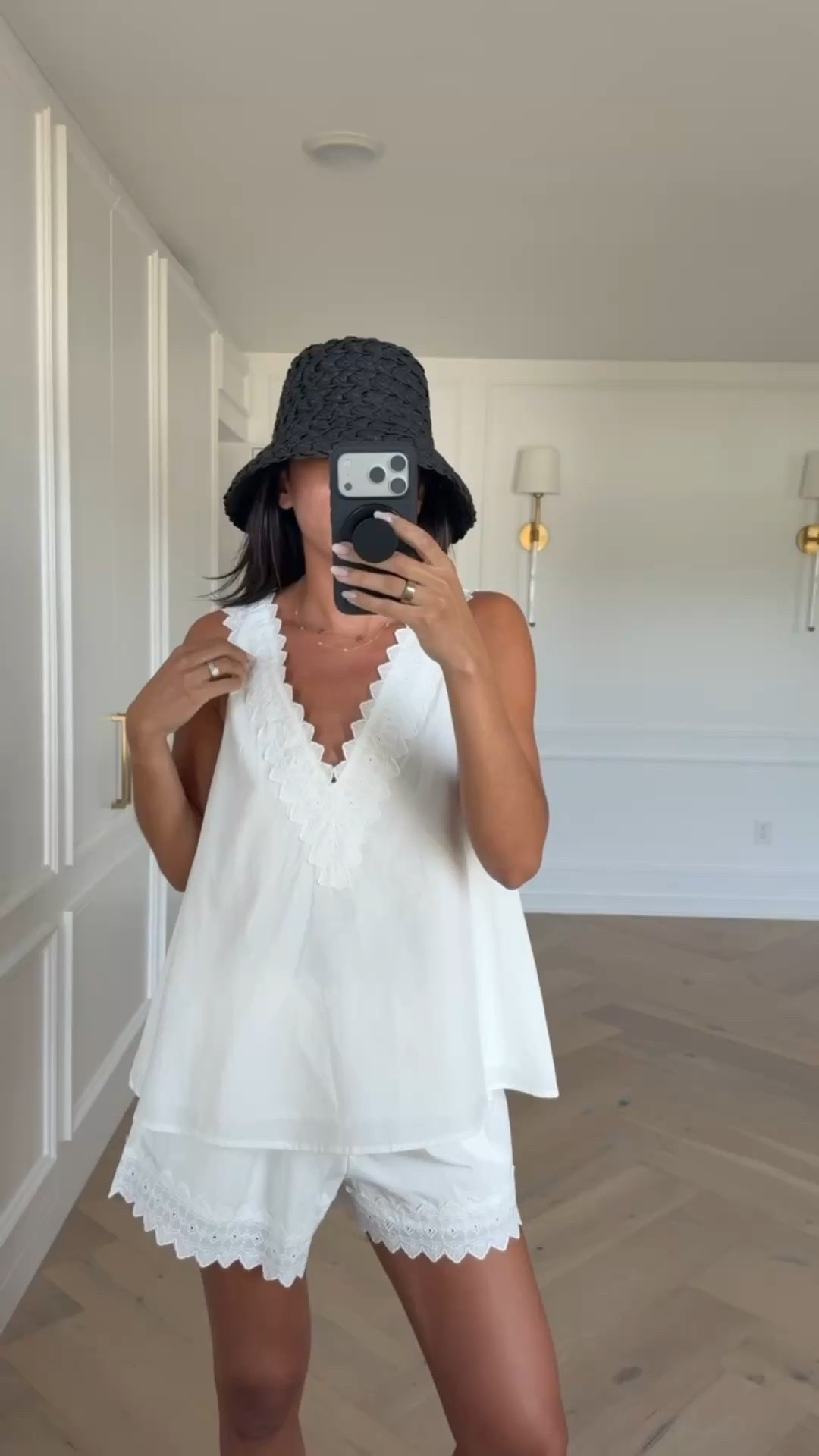 This matching set is so cute and can be worn as separates!! I love the embroidered lace trim and elastic waistband 🤩 Wearing size 2 v-neck top (fits oversized) and size 4 shorts 

summer outfit, white set, matching set, white shorts, vacation outfit, euro summer, east coast summer, dissh outfit

#LTKSeasonal