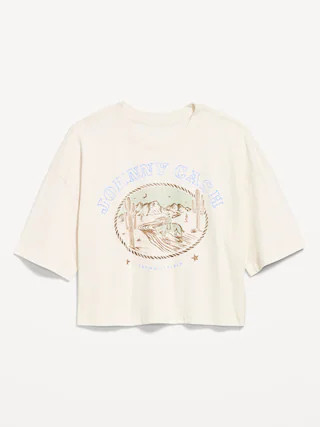 Crew-Neck Oversized Crop Graphic T-Shirt | Old Navy (US)
