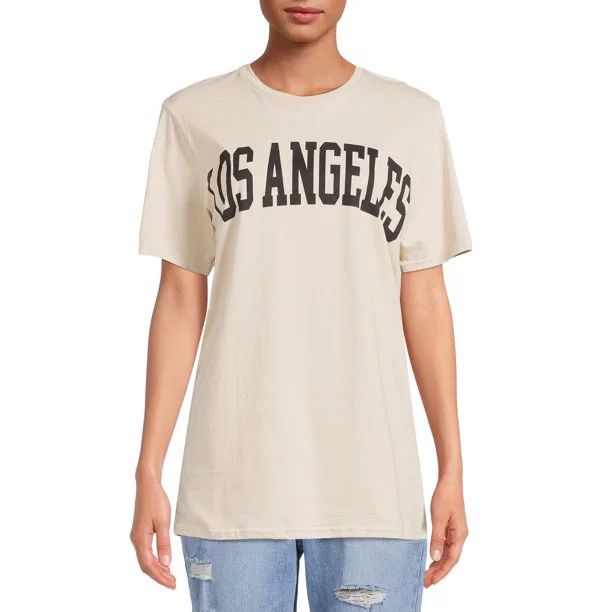 Los Angeles Women's Juniors Short Sleeve Graphic Tee - Walmart.com | Walmart (US)