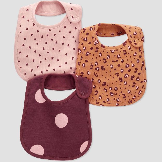 Carter's Just One You® Baby Girls' Dot Bib - Burgundy | Target