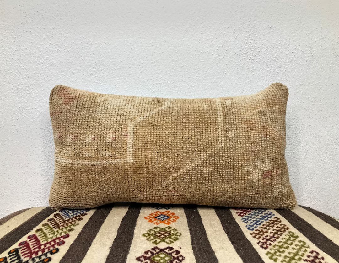 Handwoven Turkish Kilim Pillow Vintage Brown Pillow Kilim - Etsy | Etsy (US)