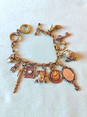 Brass Tone Fairy Tale Charm Bracelet With Loaded Charms Mirror Frog Slipper   | eBay | eBay US