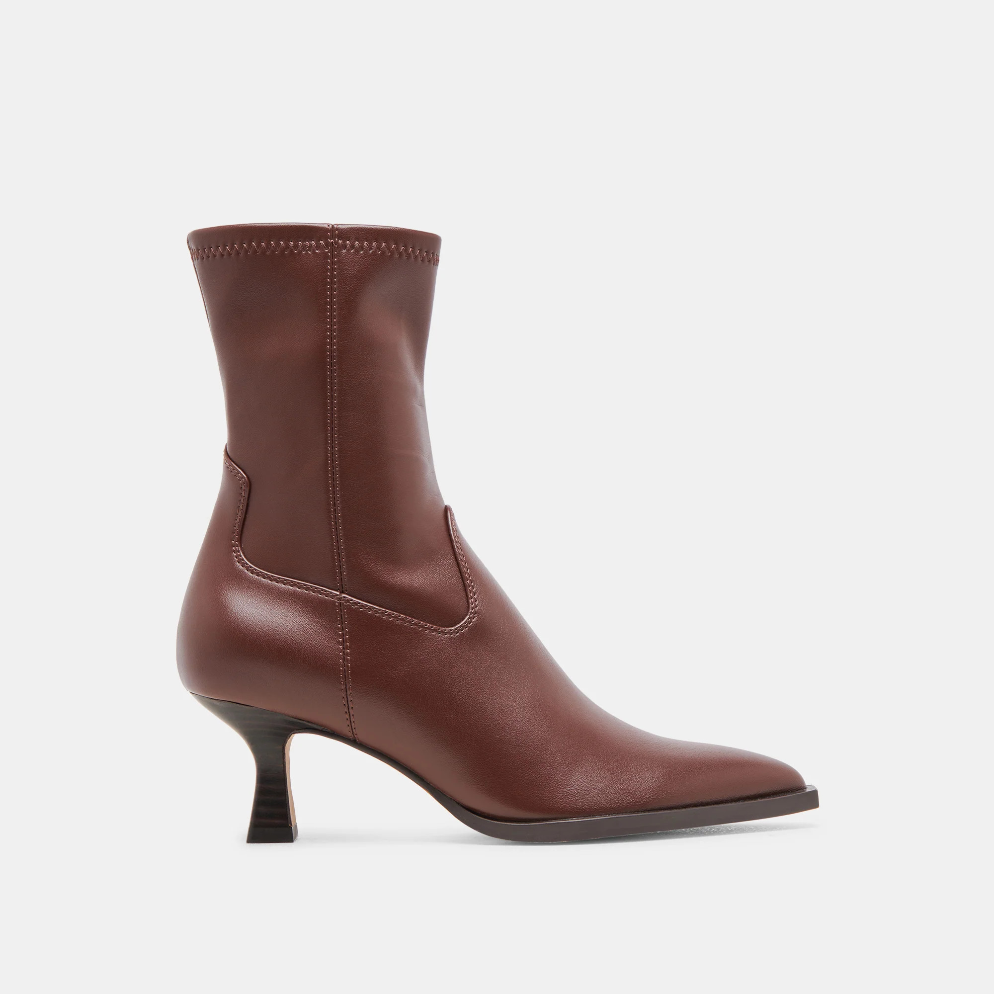 ARYA WIDE CALF BOOTS CHOCOLATE LEATHER | DolceVita.com