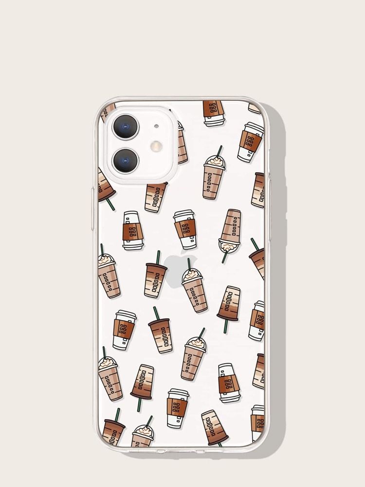 Coffee Print Case Compatible With iPhone | SHEIN