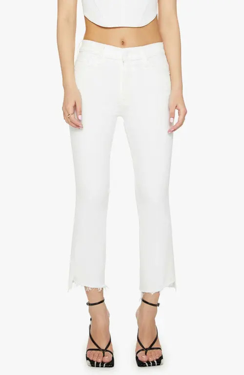 MOTHER Lil' Insider Fray Step Hem Crop Bootcut Jeans in Fairest Of Them All at Nordstrom, Size 26P | Nordstrom