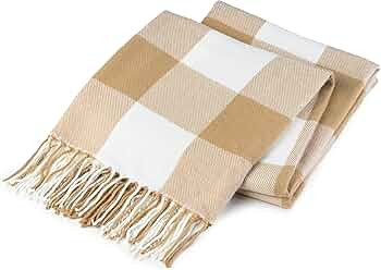Buffalo Plaid Throw Blanket for Couch - Farmhouse Throw with Check Pattern - Soft Woven with Deco... | Amazon (US)