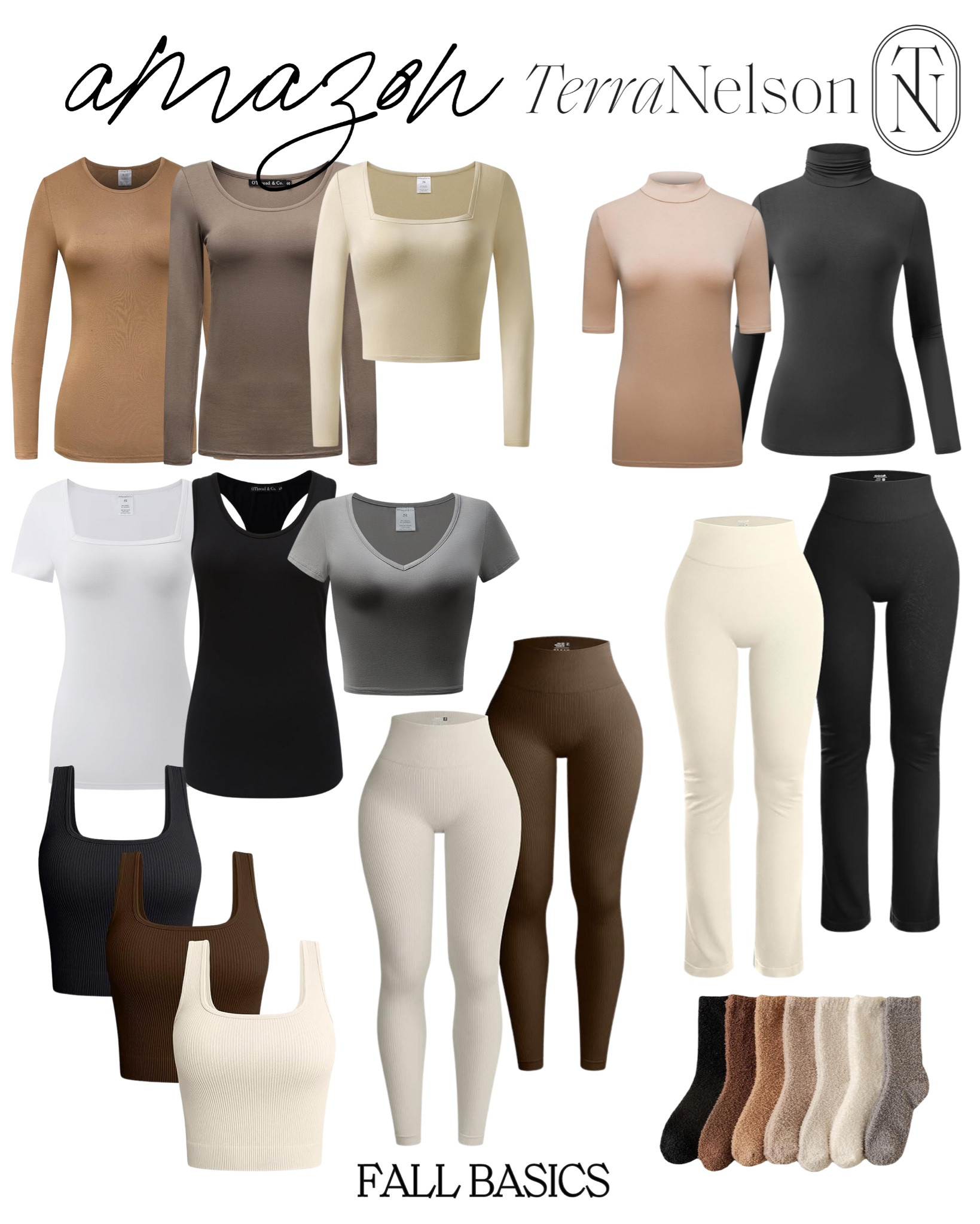 Amazon fashion / fall basics / layering tips / neutral wardrobe / fall leggings / fall outfits / neutral tops / neutral tank tops / 

#LTKSeasonal #LTKstyletip #LTKfitness