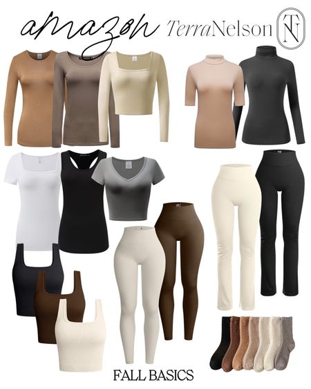Amazon fashion / fall basics / layering tips / neutral wardrobe / fall leggings / fall outfits / neutral tops / neutral tank tops / 

#LTKSeasonal #LTKstyletip #LTKfitness
