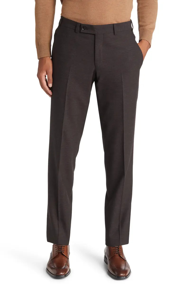 Ted Baker London Men's Jerome Trim Fit Flat Front Wool Blend Pants | Nordstrom | Nordstrom