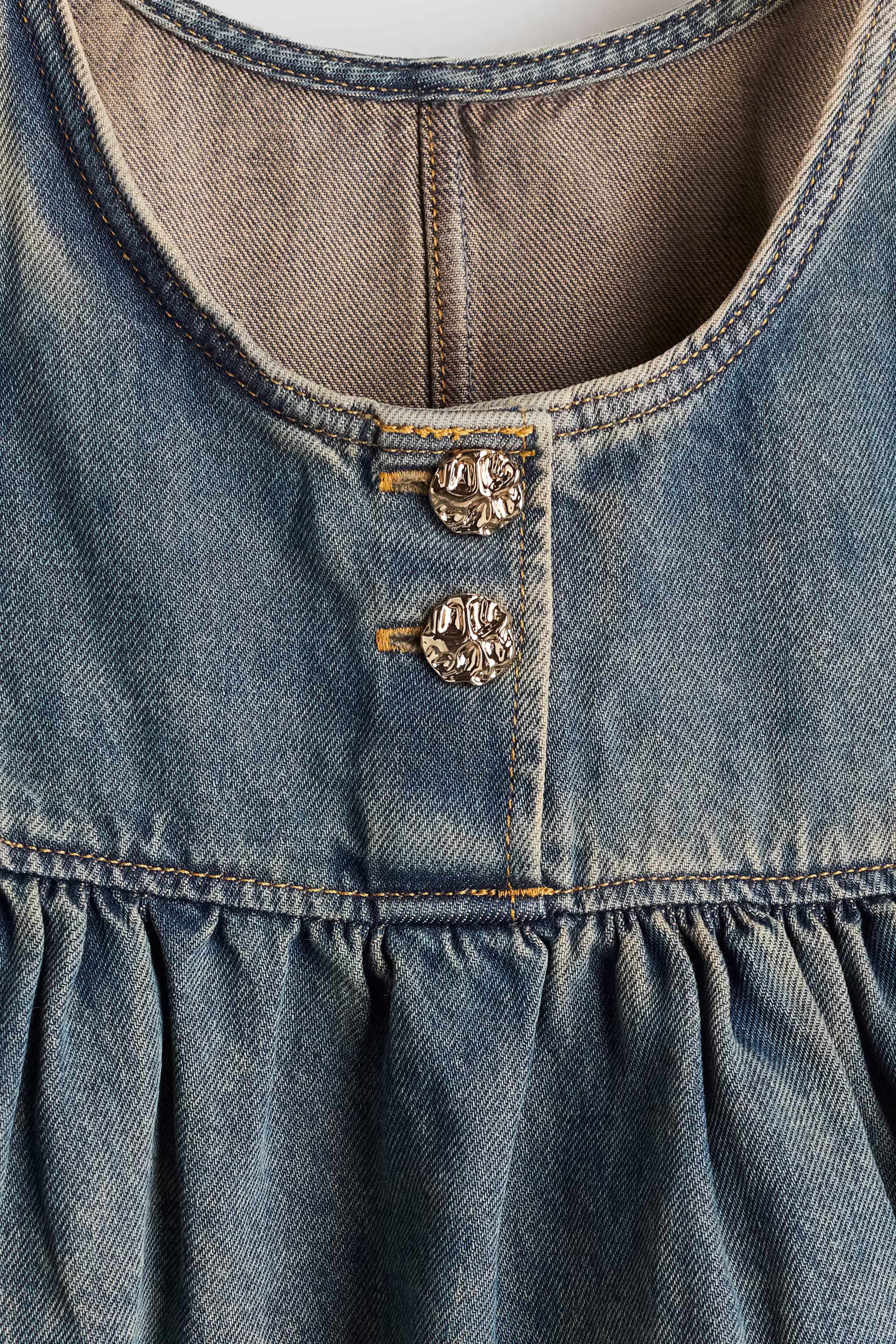 Denim peplum top - Round Neck - Sleeveless - Blue - Kids | H&M US | H&M (US + CA)