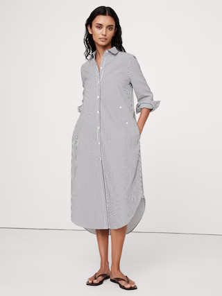 Cotton Poplin Asymmetrical Shirt Dress | Banana Republic (US)
