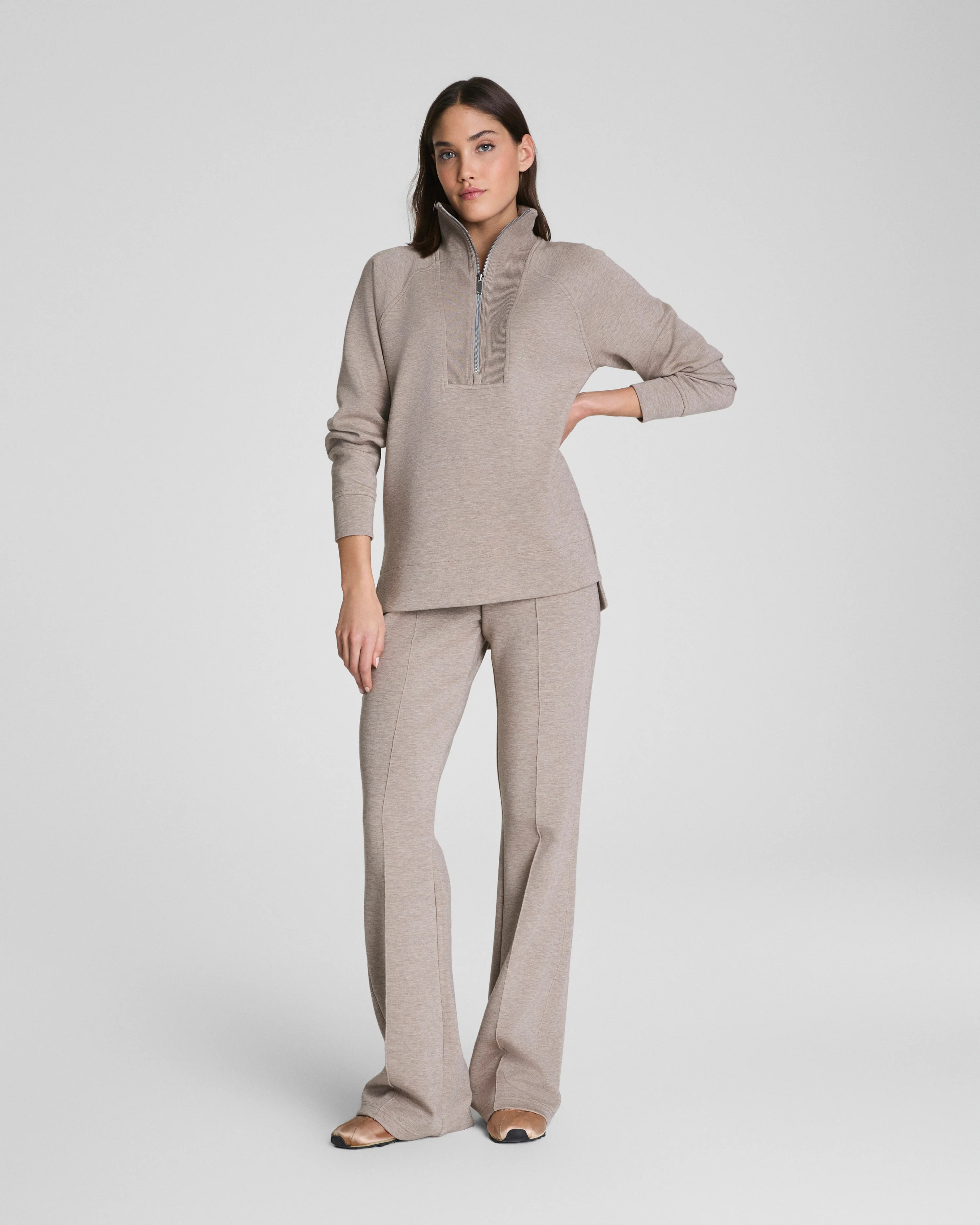 AirEssentials Brushed Half Zip Tunic Soft Long Layer | SPANX | Spanx
