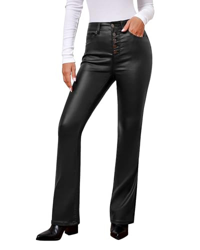 GRAPENT Women's High Waisted Flare Jeans, Black, S/4-6 | Amazon (US)